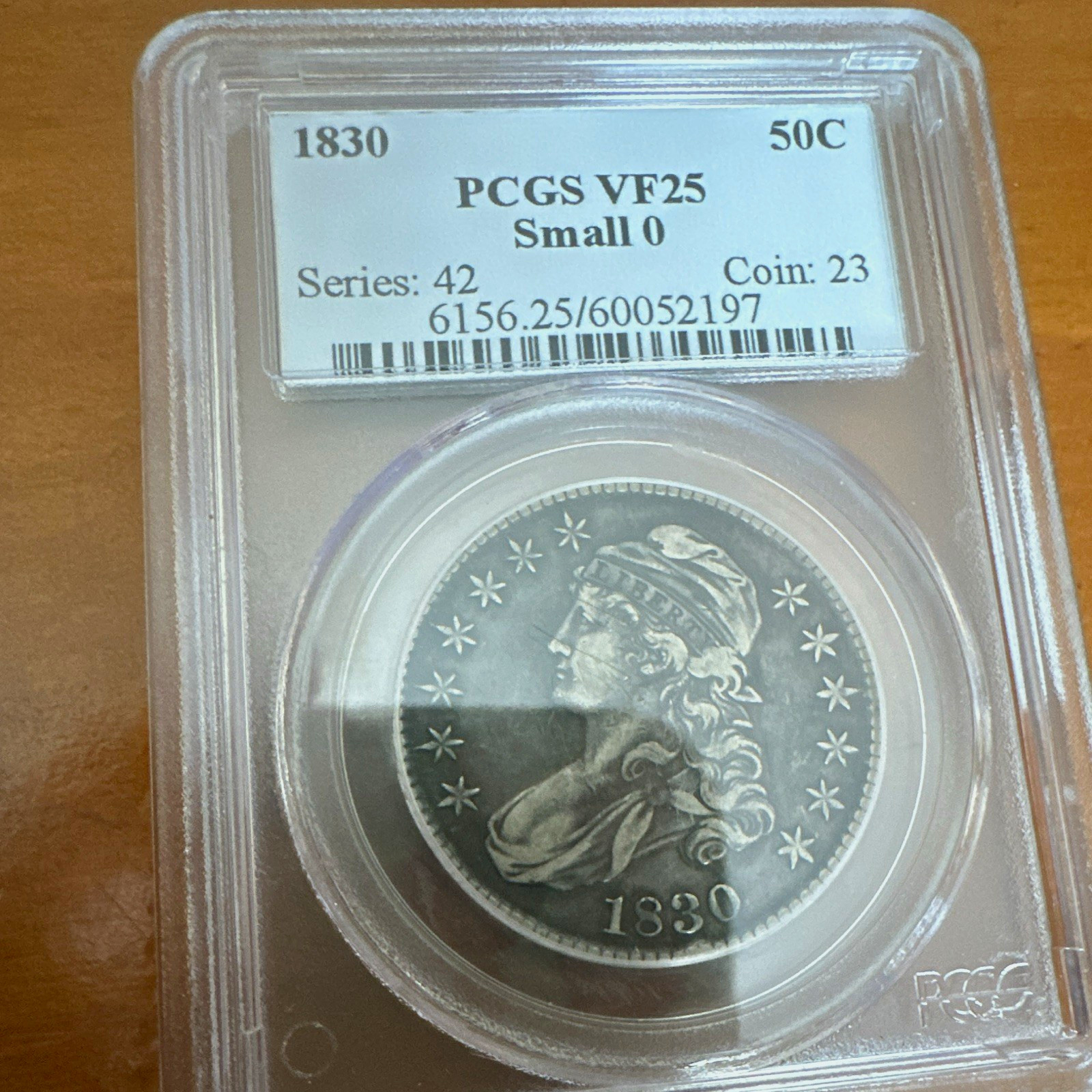 1830 Capped Bust Half Dollar 50C Silver Small 0 PCGS VF25 1830 Capped Bust Half Dollar 50C Silver Small 0 PCGS VF25