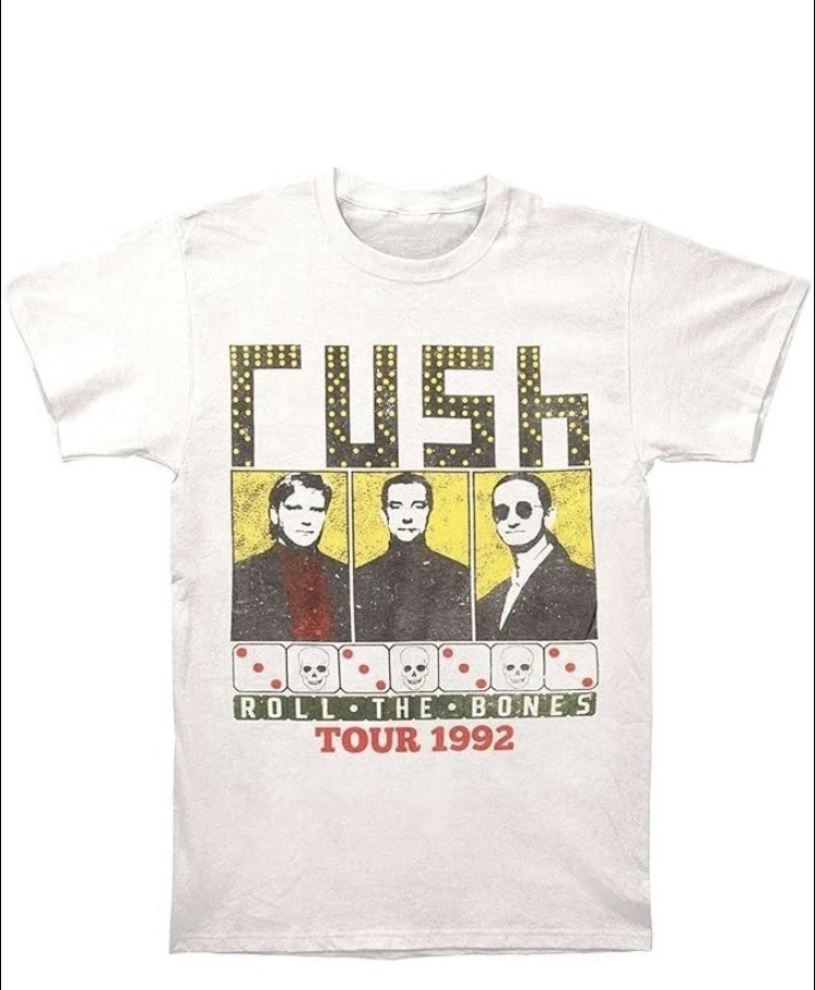 Rush Roll The Bones Tour 1992 Shirt Vintage Rock Concert Graphic Tee Size S-5XL