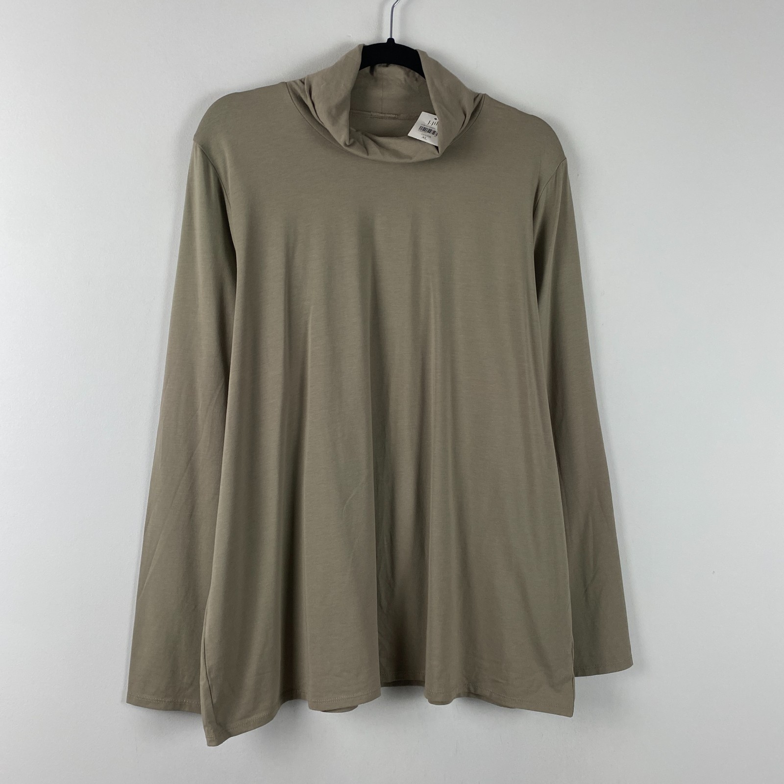 J. Jill Pure Relaxed Turtleneck Top Size XL Cocoa Taupe Long Sleeve