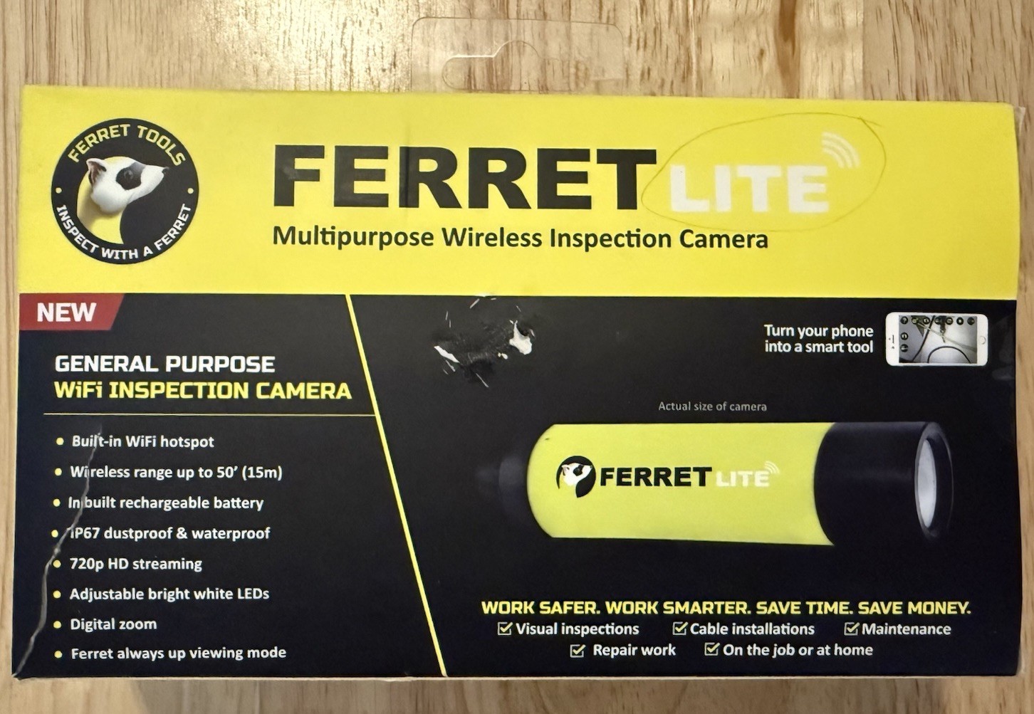 Ferret LITE Multipurpose Wireless Inspection Camera CFWF50L (NOS) Open Box