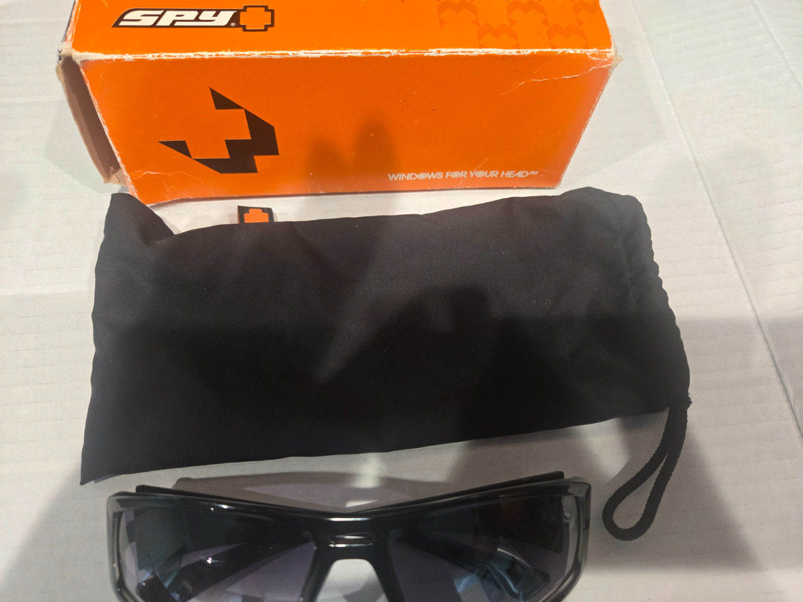 SPY Optics CLINT Sunglasses Black Frame Gradient Smoke Lens Sport Wrap Authentic