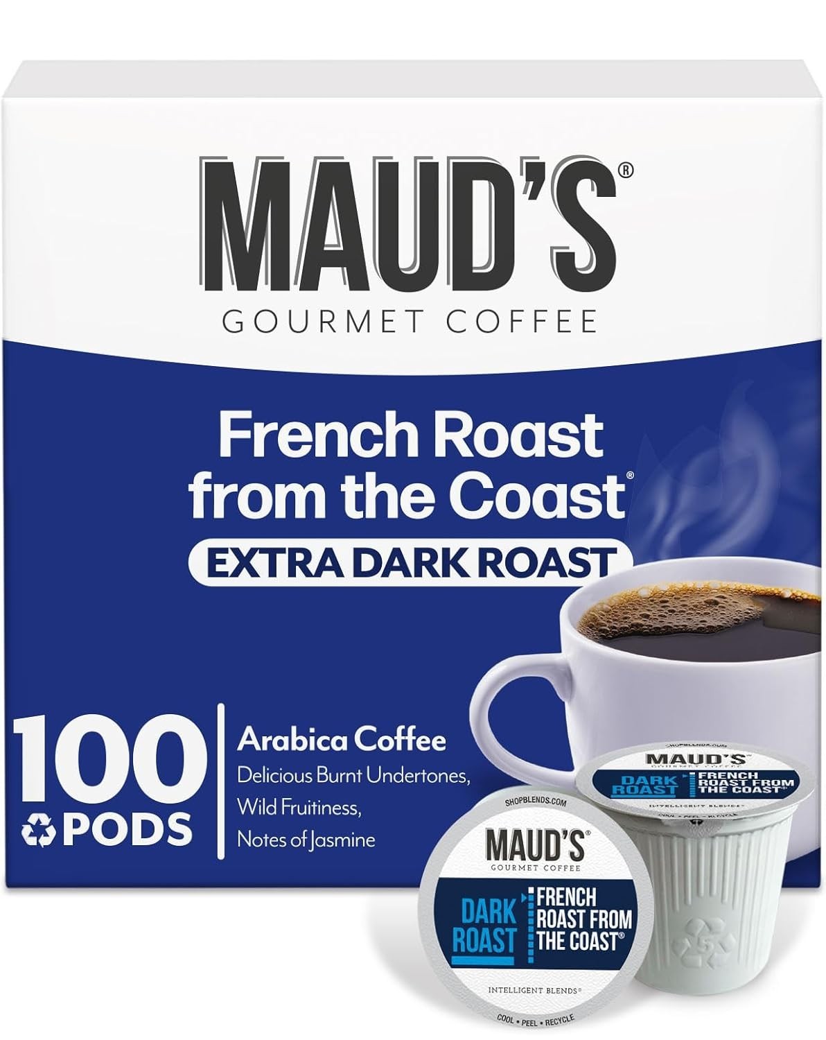 Maud\'s French Roast Coffee Pods, 100 ct, Dark 100 Count (Pack of 1) Maud\'s French Roast Coffee Pods, 100 ct, Dark 100 Count (Pack of 1)