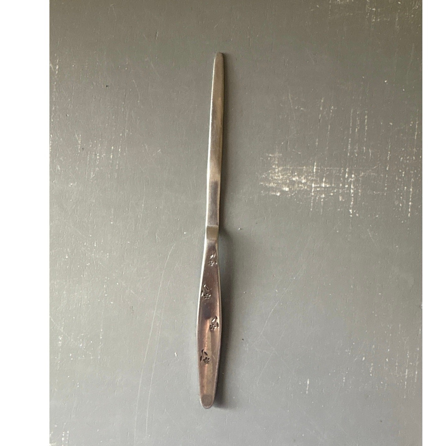 Vintage Tuscan Ware Floral Stainless Steel Letter Opener 7” Retro 1970s