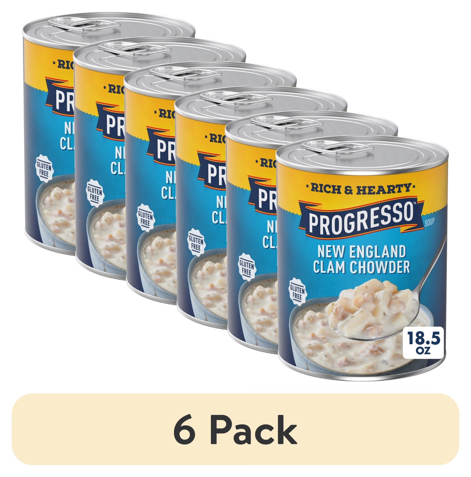 (6 Pack) New England Clam Chowder Soup, Rich & Hearty Canned Soup, Gl (6 Pack) New England Clam Chowder Soup, Rich & Hearty Canned Soup, Gl
