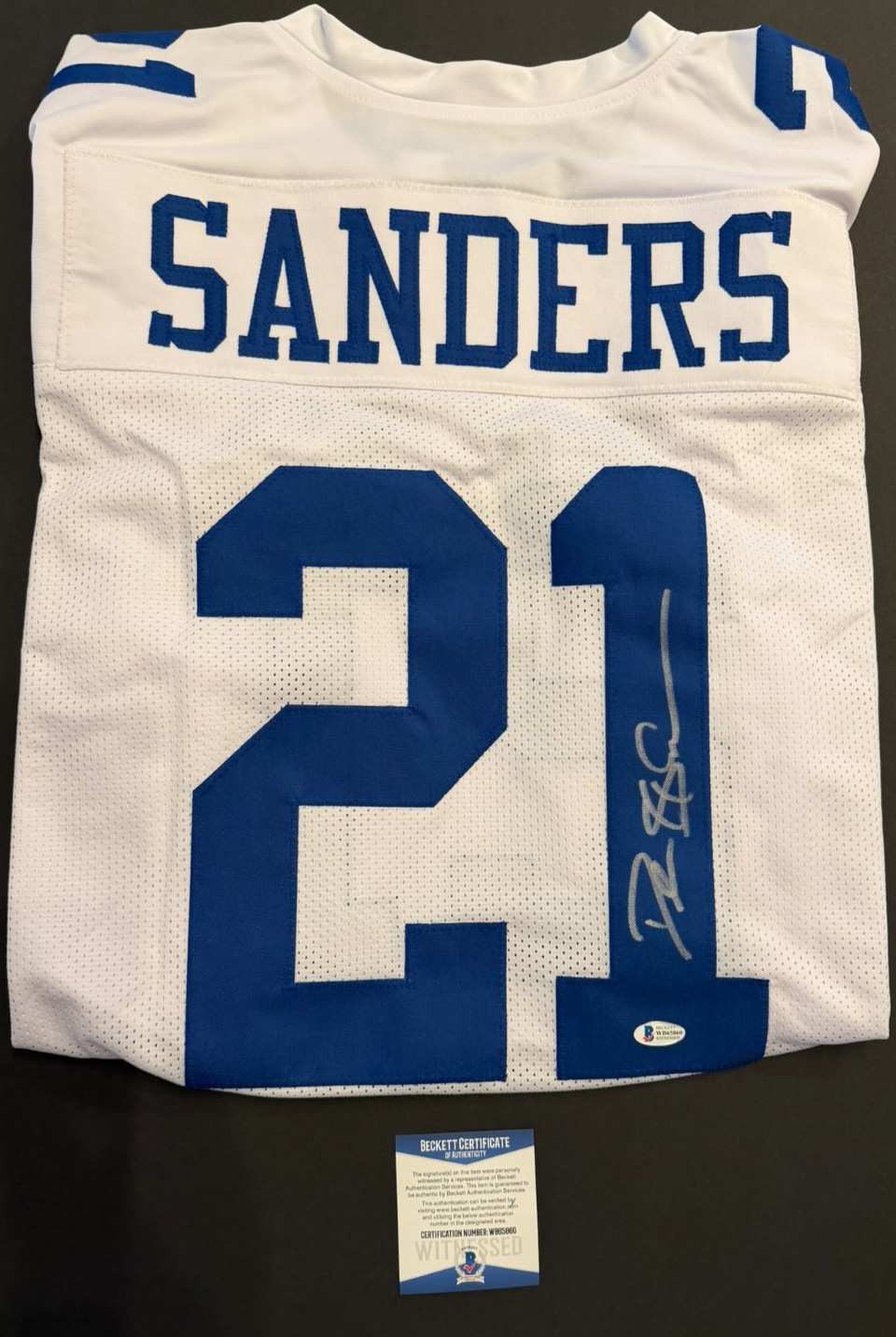 DEION SANDERS  Signed Cowboys Jersey Custom Beckett Certified