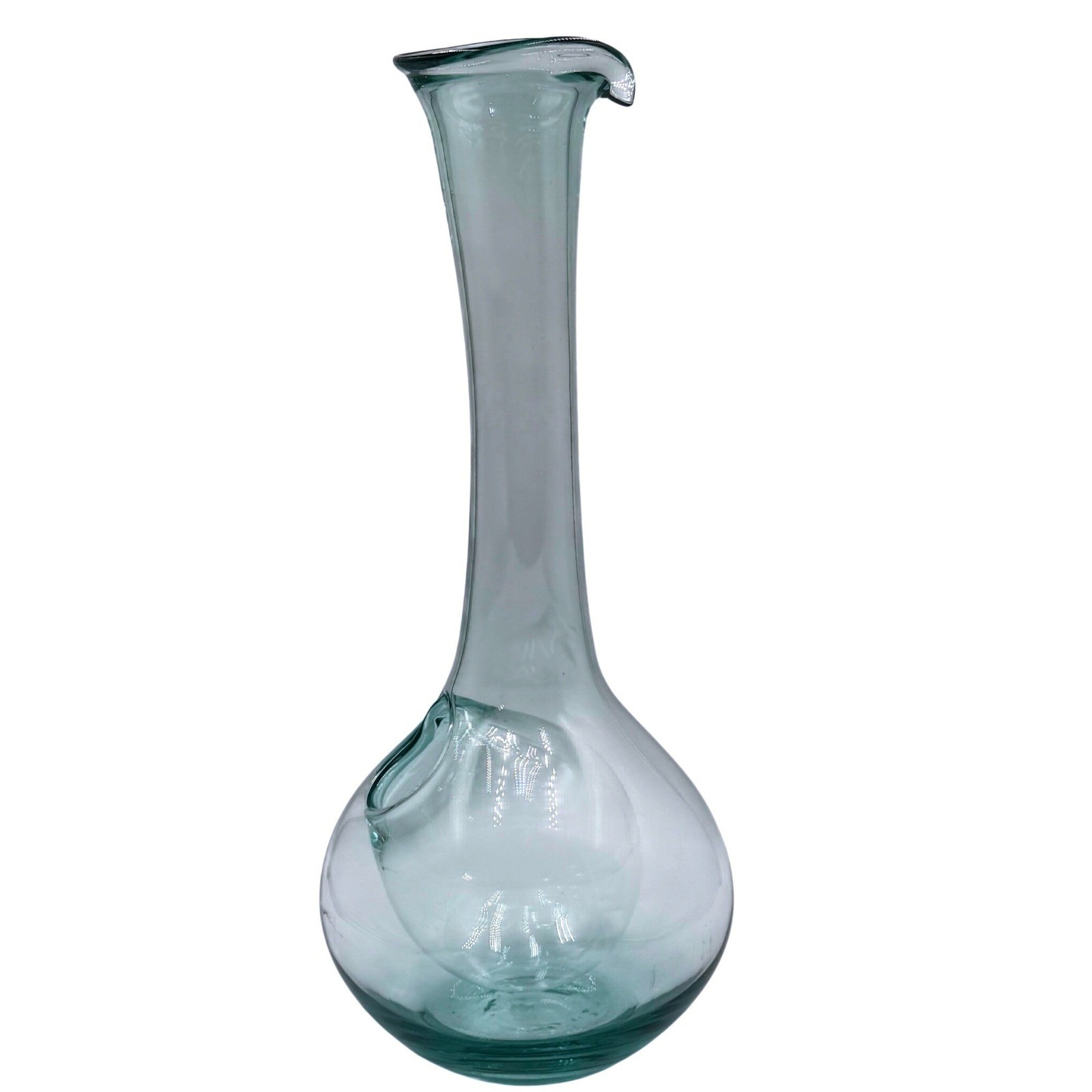 Kalalou Hand Blown Glass Wine Decanter with Internal Ice Chamber Light Green 16\