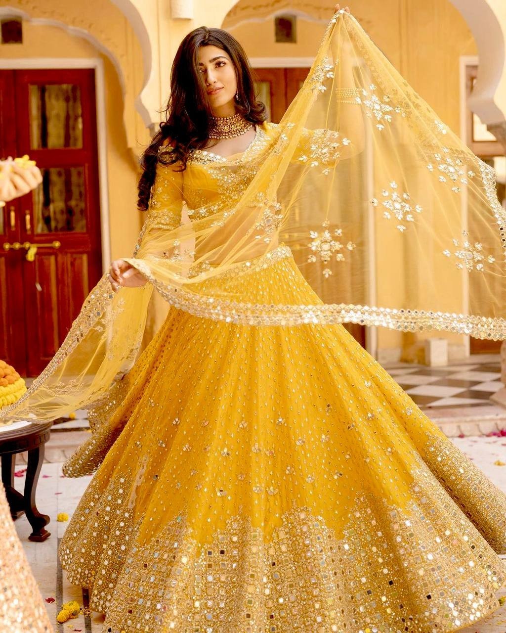 Indian Ethnic Wear Georgette Lehenga Choli With Net Dupatta For Wedding & Party Indian Ethnic Wear Georgette Lehenga Choli With Net Dupatta For Wedding & Party