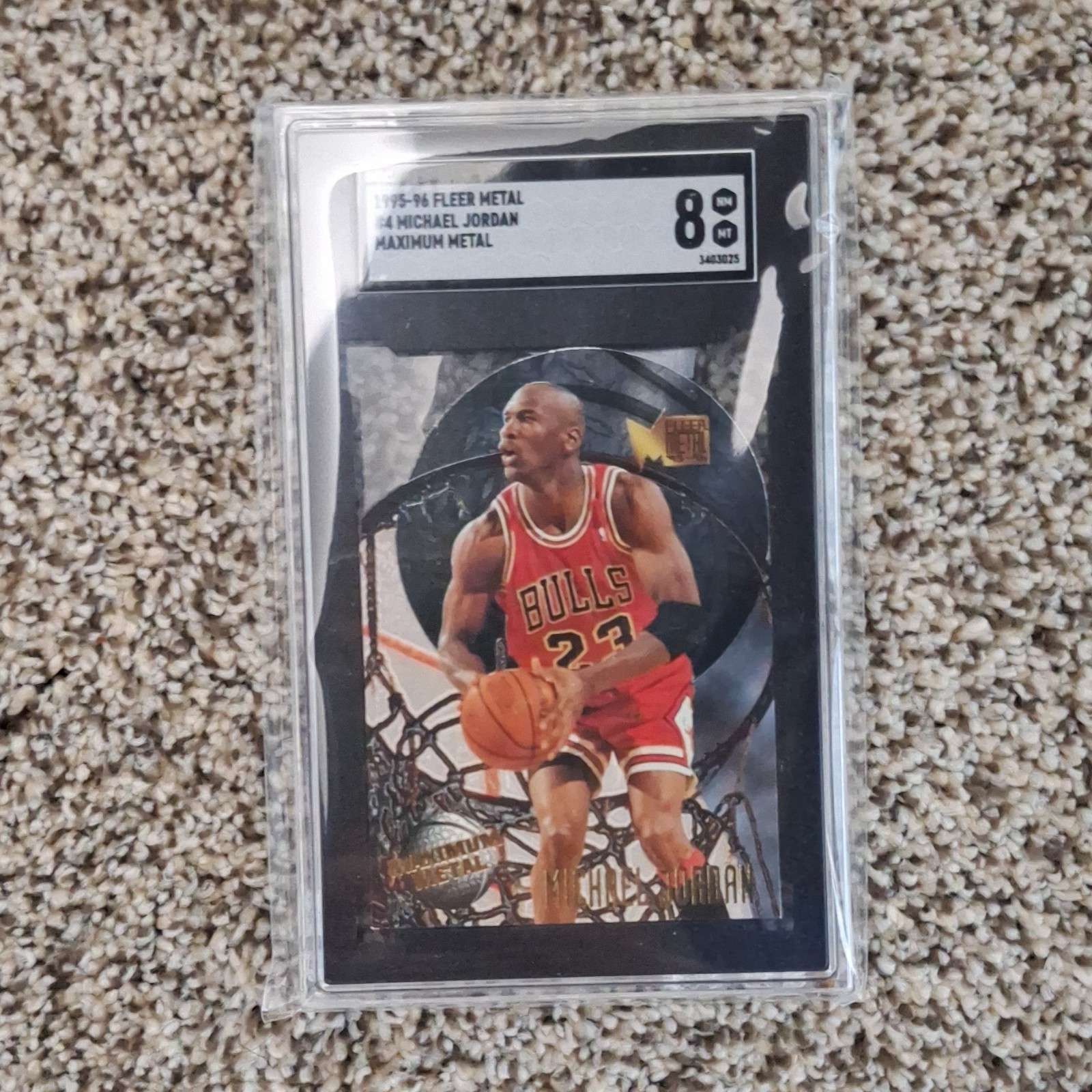 Fleer 1995-96 Metal Michael Jordan Maximum Metal #4 SGC 8 Graded Bulls