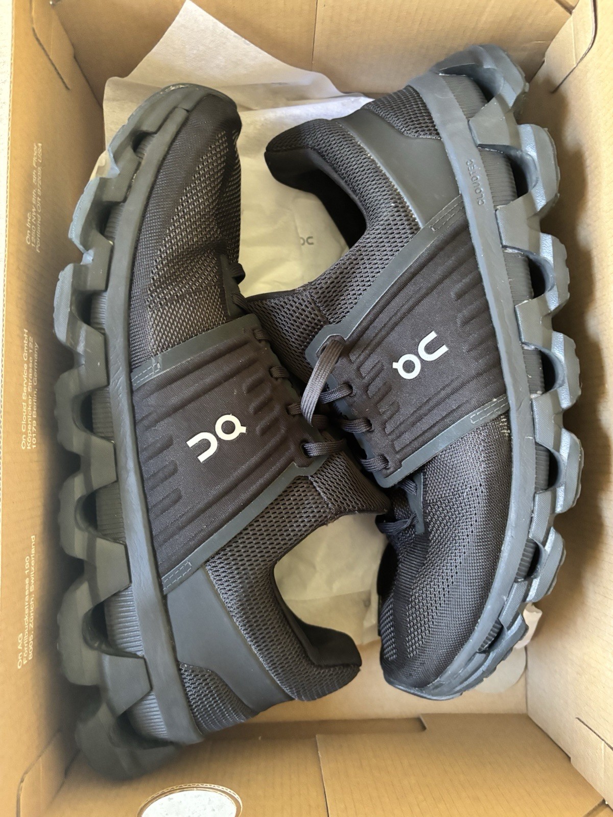On Cloudswift 3 AD All Black Mesh Low Top Running Shoes Sz 11 Mens. 