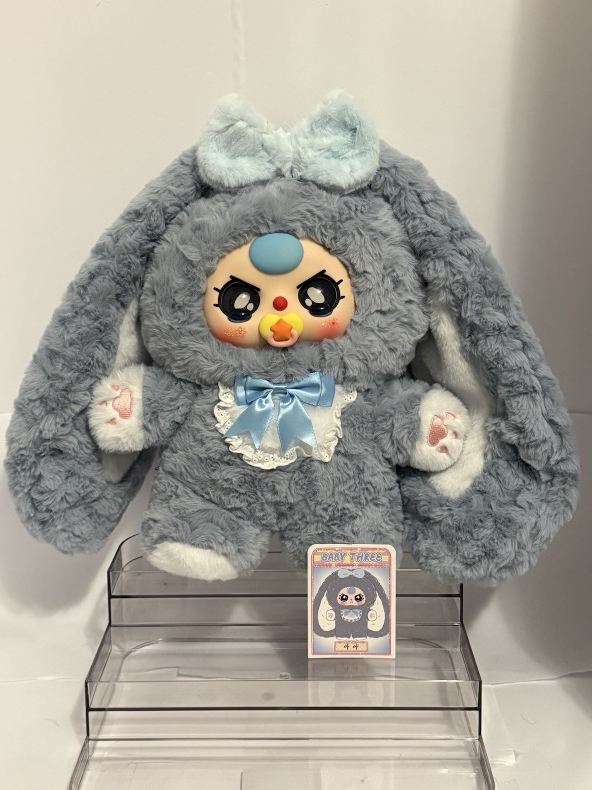 Baby Three 400 V4 Sweet Baby Bunny Blue W Special Eyes And Paci With Card Baby Three 400 V4 Sweet Baby Bunny Blue W Special Eyes And Paci With Card