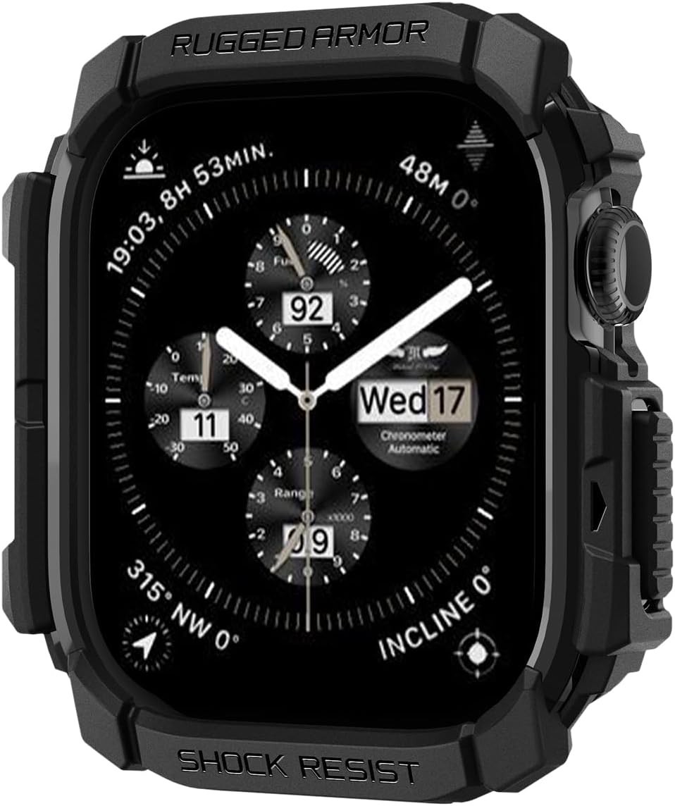 Spigen Rugged Armor Case for Apple Watch Series 11/10 46mm Matte Black ACS08597