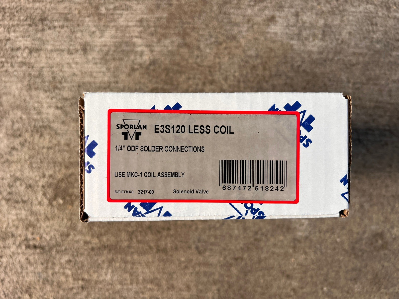 1 New Parker Sporlan E3S120 Refrigerant Solenoid Valve 1/4”ODF Solder Connection