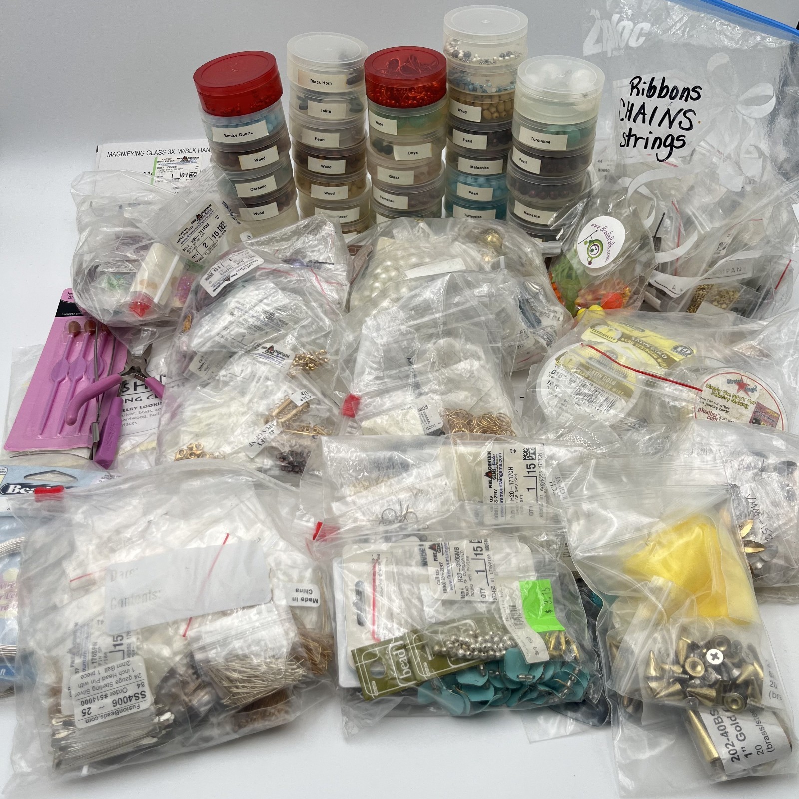 11lb+ Lot Jewelry Making Supplies Fire Mountain Gems Silver Huge Bundle