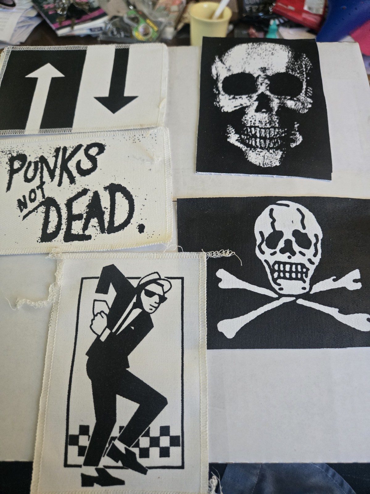 5 Vintage 1982 Deadstock Punk Patches Poseur Melrose 1982 Punks Not Dead Mod Ska