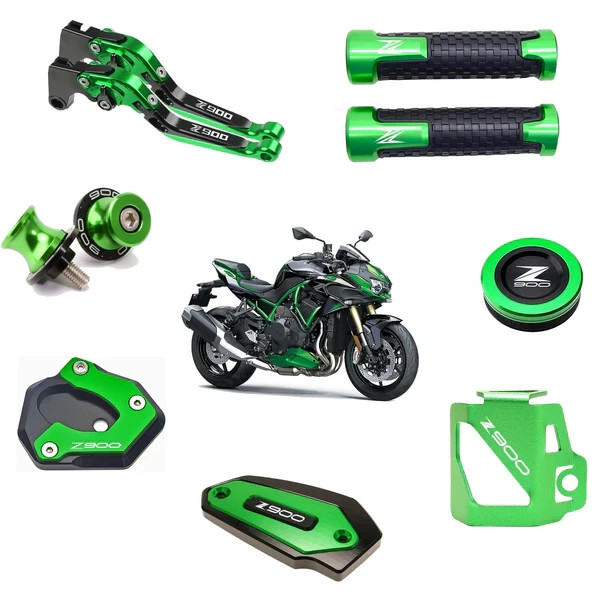7Pc Accessory Kit Lever Grip Fluid Covers Stand Extender Fit for Kawasaki Z900