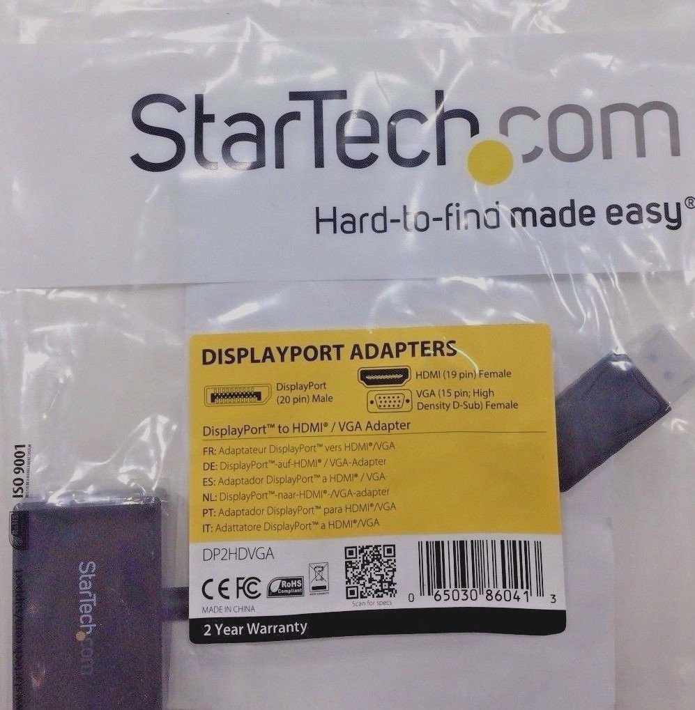 StarTech.com DP2HDVGA Travel A/V Adapter 2-In-1 DisplayPort to HDMI or VGA StarTech.com DP2HDVGA Travel A/V Adapter 2-In-1 DisplayPort to HDMI or VGA