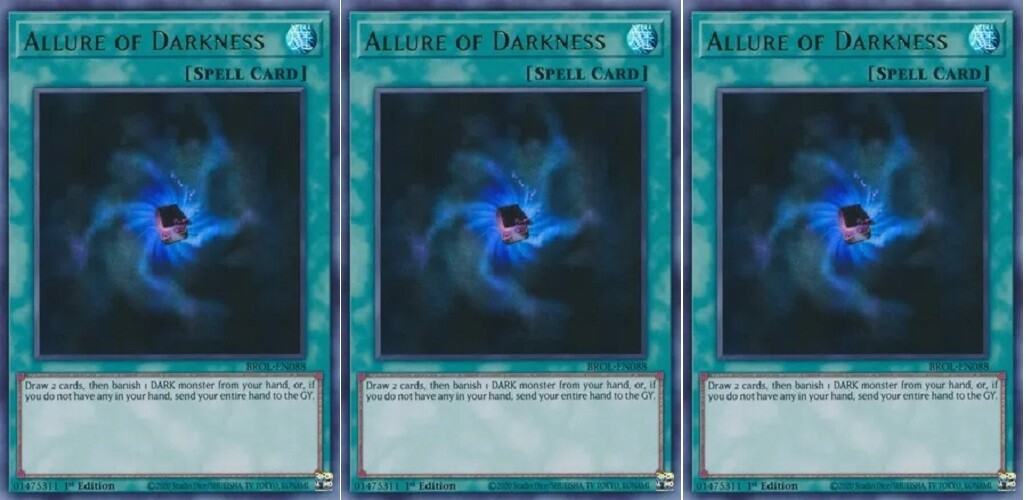 ** 3X ALLURE OF DARKNESS 3X ** PLAYSET ULTRA RARE 1ST EDITION BROL-EN088 YUGIOH