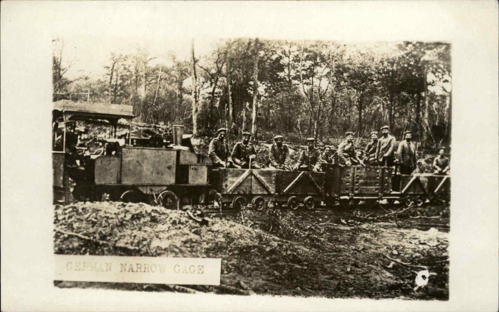 German POWs Prisoners of War??? Narrow Gauge RR WWI c1918 Vintage RPPC