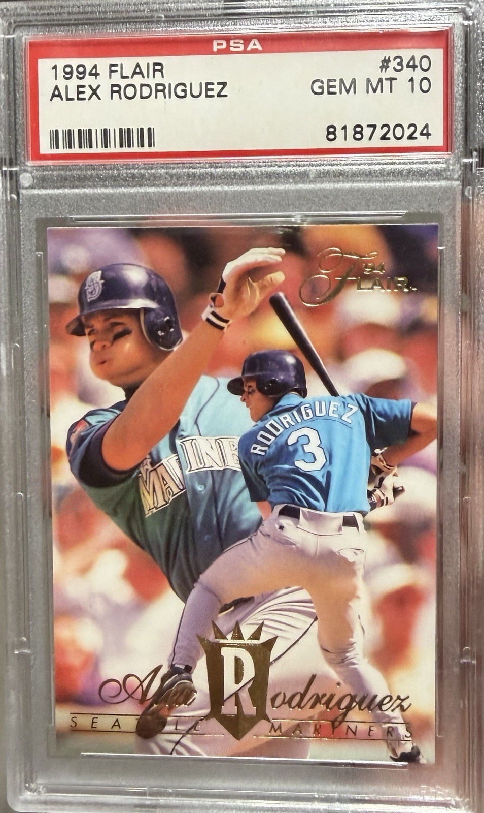 1994 Fleer Flair Alex Rodriguez #340 (RC) Seattle Mariners PSA 10 1994 Fleer Flair Alex Rodriguez #340 (RC) Seattle Mariners PSA 10