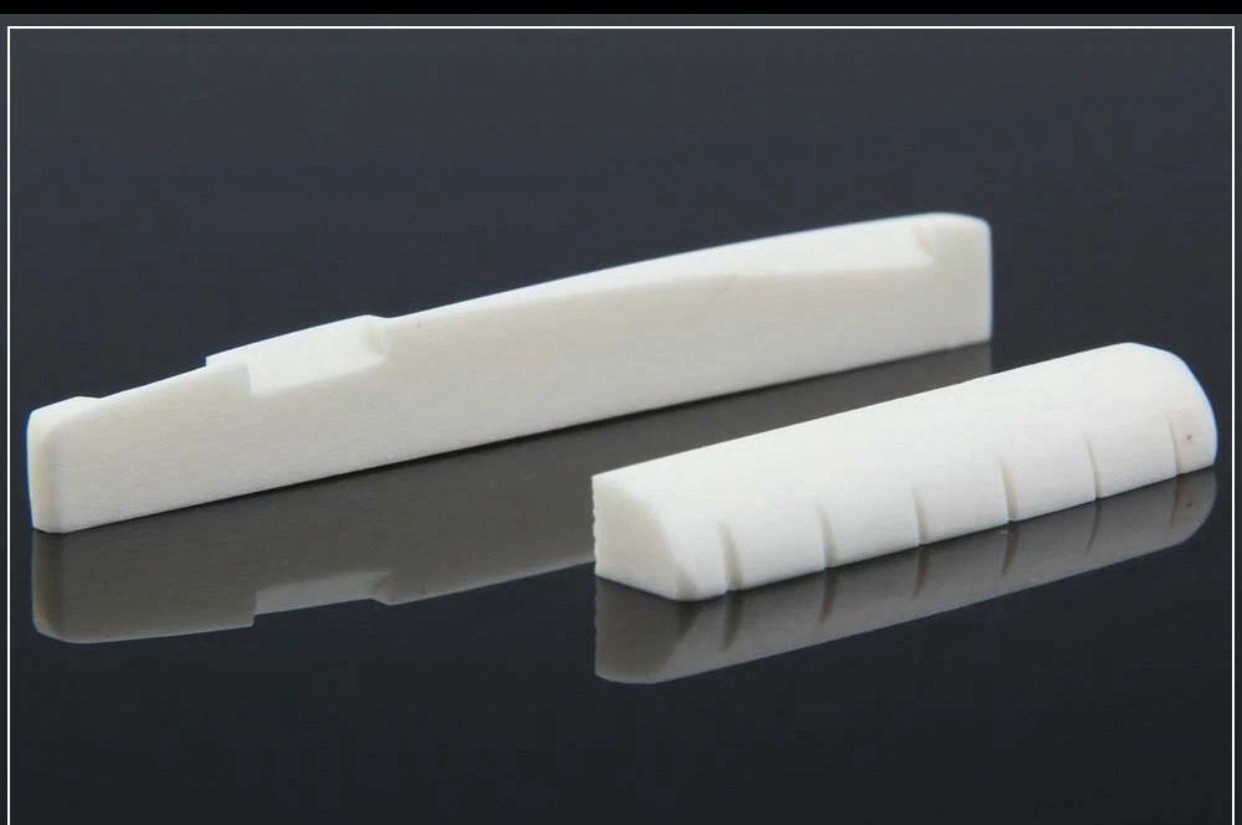 MusicianAtHeart real BONE NUT and SADDLE for WASHBURN Acoustic Guitar USA SHIP