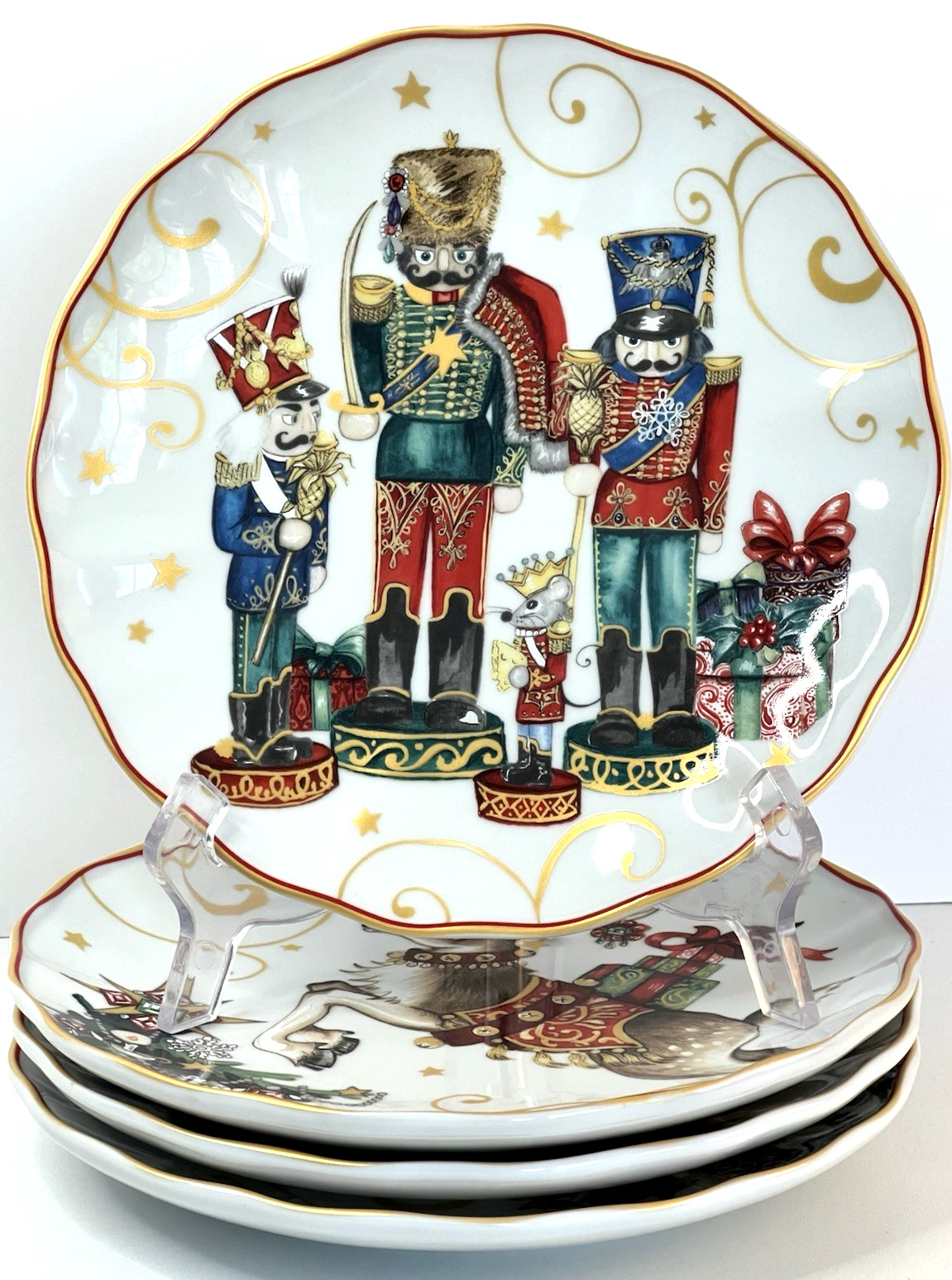 Williams Sonoma Twas The Night Before Christmas Dessert/Salad Plates Set Of (4) Williams Sonoma Twas The Night Before Christmas Dessert/Salad Plates Set Of (4)
