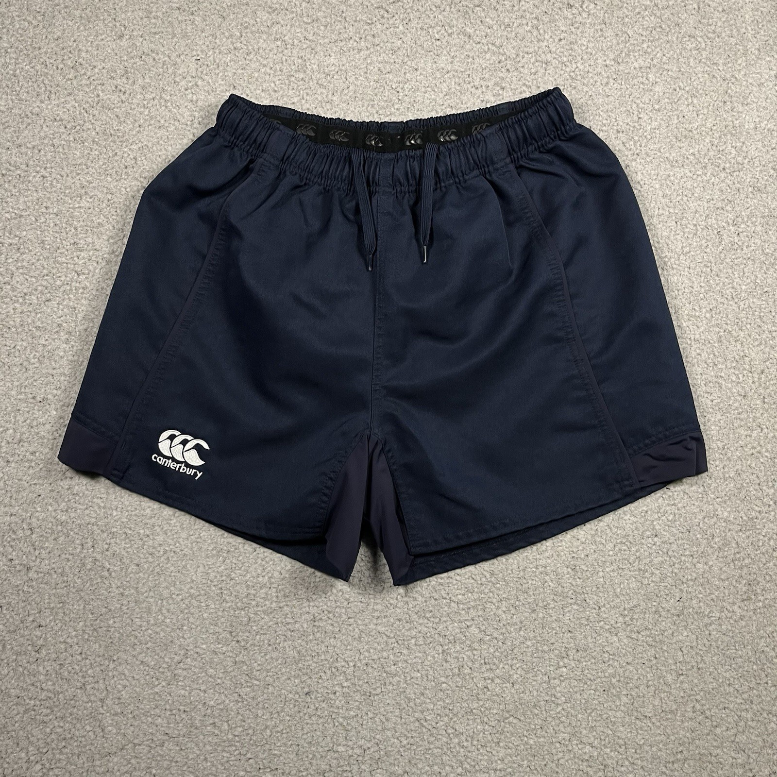 Canterbury New Zealand Shorts Mens L Rugby Blue Elastic Waist Athletic