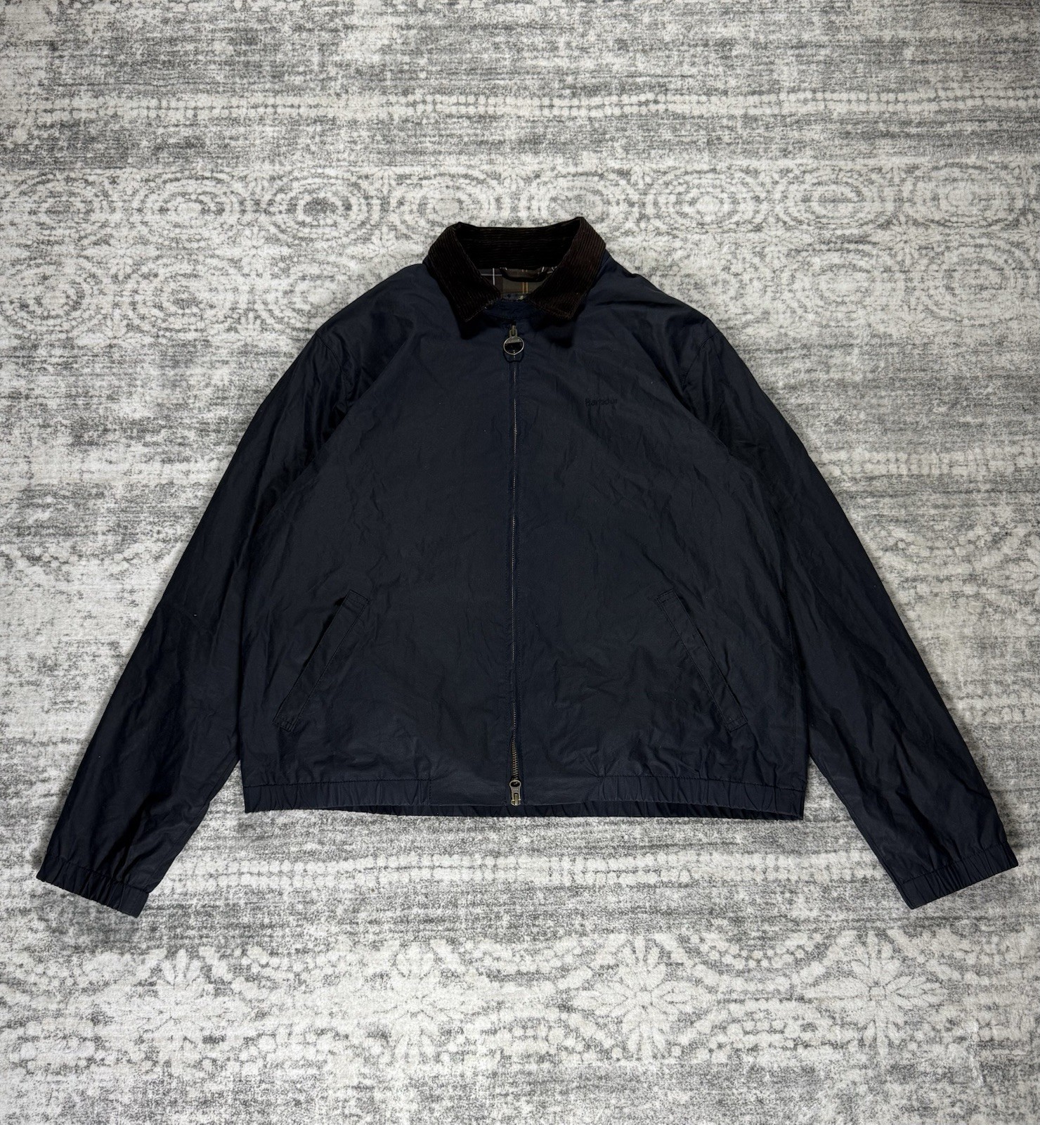 Barbour International Vital Wax Waterproof Navy Lightweight Jacket Sz L AW21