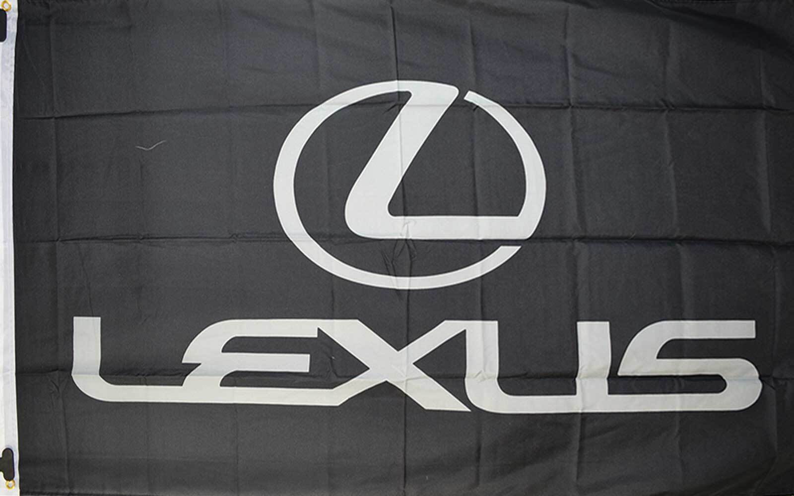 LEXUS BLACK AND SILVER 3\' X 5\' POLY FLAG LEXUS BLACK AND SILVER 3\' X 5\' POLY FLAG