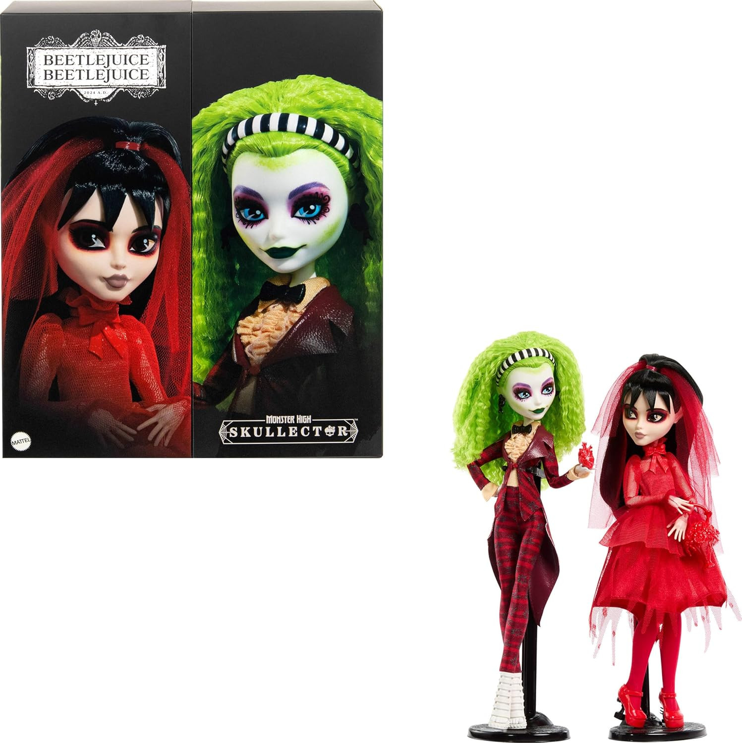 Skullector Beetlejuice Doll 2-Pack: Betelgeuse & Lydia Deetz Skullector Beetlejuice Doll 2-Pack: Betelgeuse & Lydia Deetz