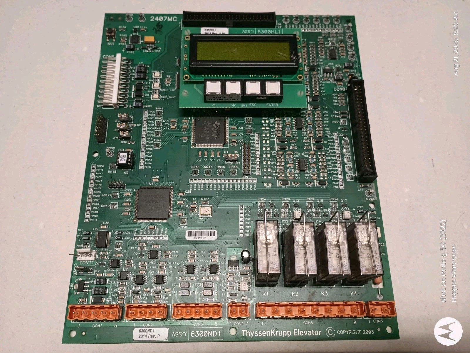 ThyssenKrupp Drive CPU TAC 50-04 SN 6300ND1 with 6300HL1 User Interface