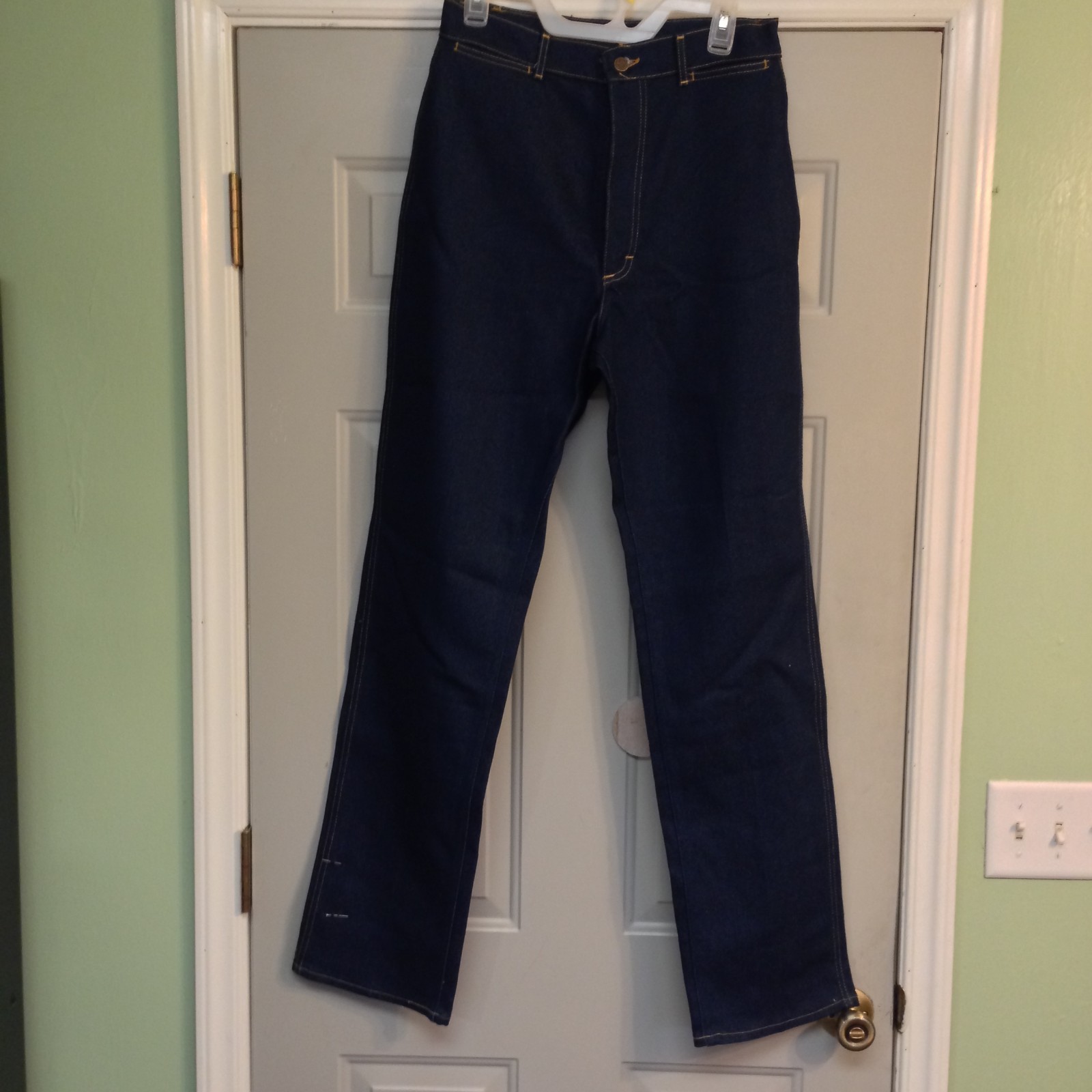 Vintage 70s Lee Ms Rider Jeans 16 Straight Dark Denim Womens United Garment