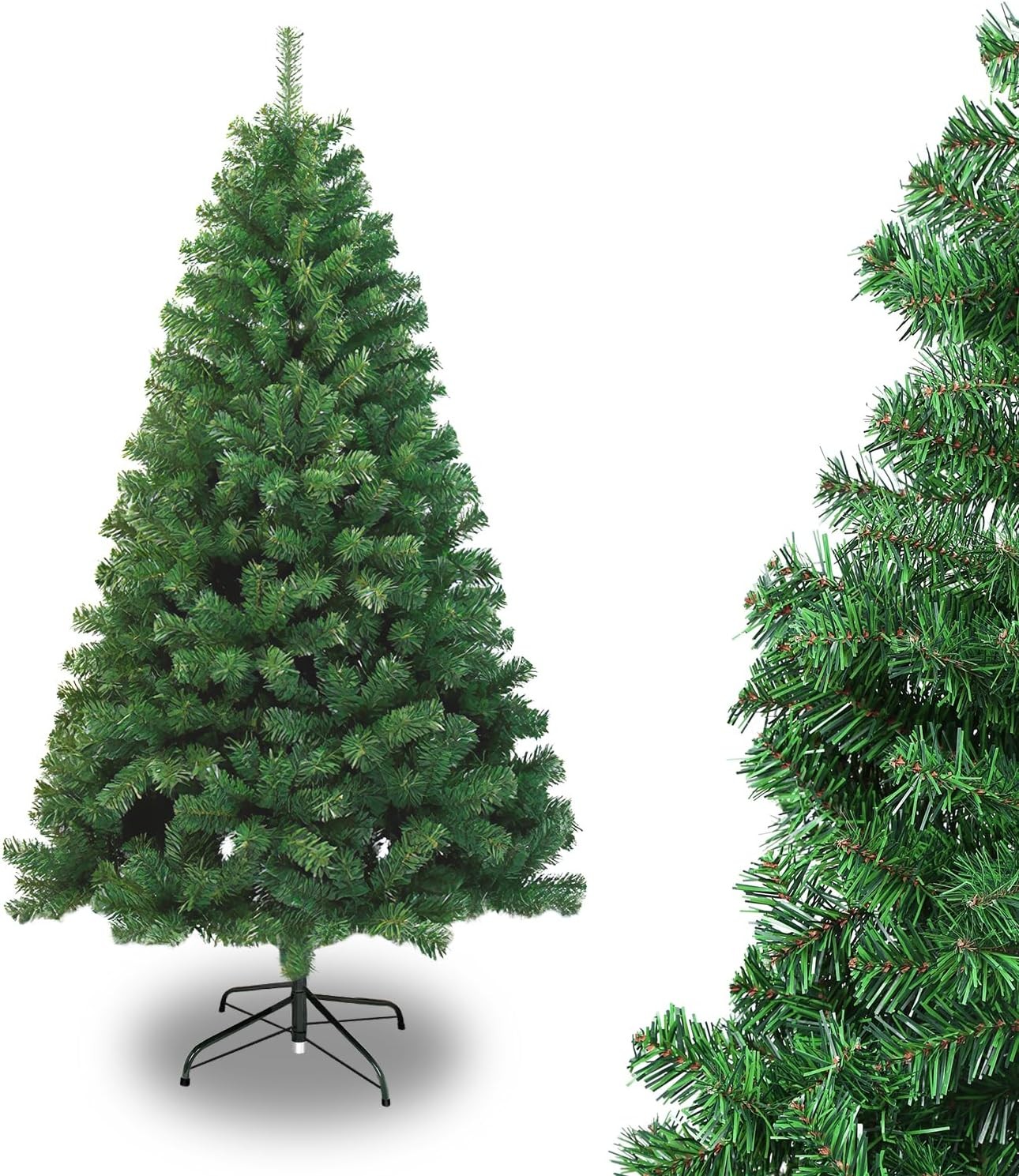 4/5/6/7FT Artificial Christmas Tree with LED Lights Bushy Xmas Holiday Pre Lit