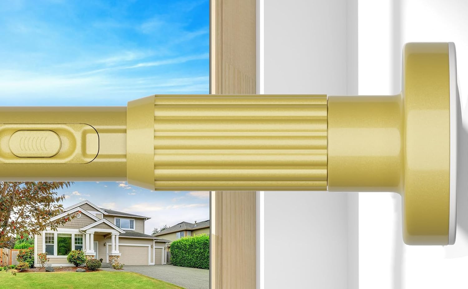 AIZESI Tension Curtain Rod 41-126 Inch(4-10Ft),1.26\'\' Diameter,Long Heavy Duty A