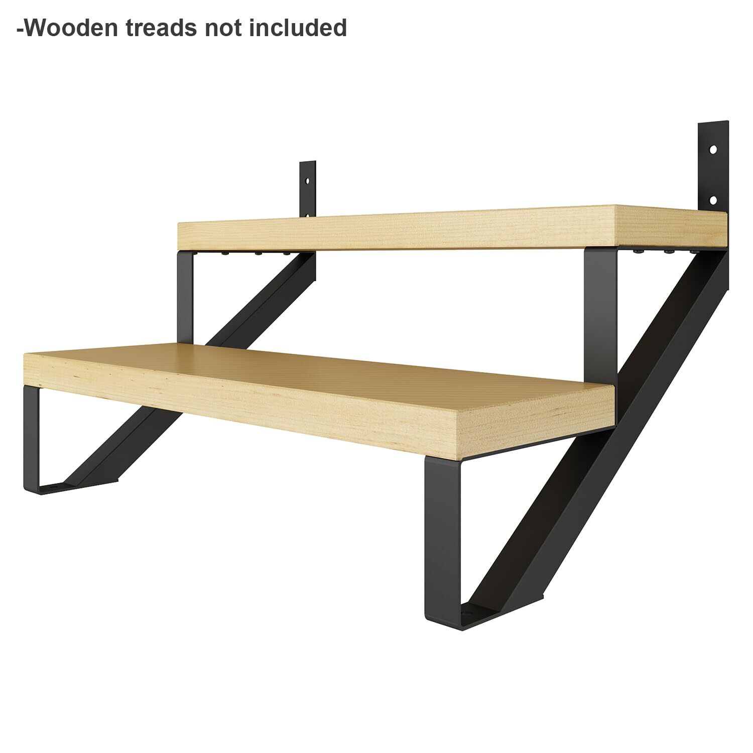 DIYHD Powder Coated Black Steel Stair Riser Step Stair Stringer