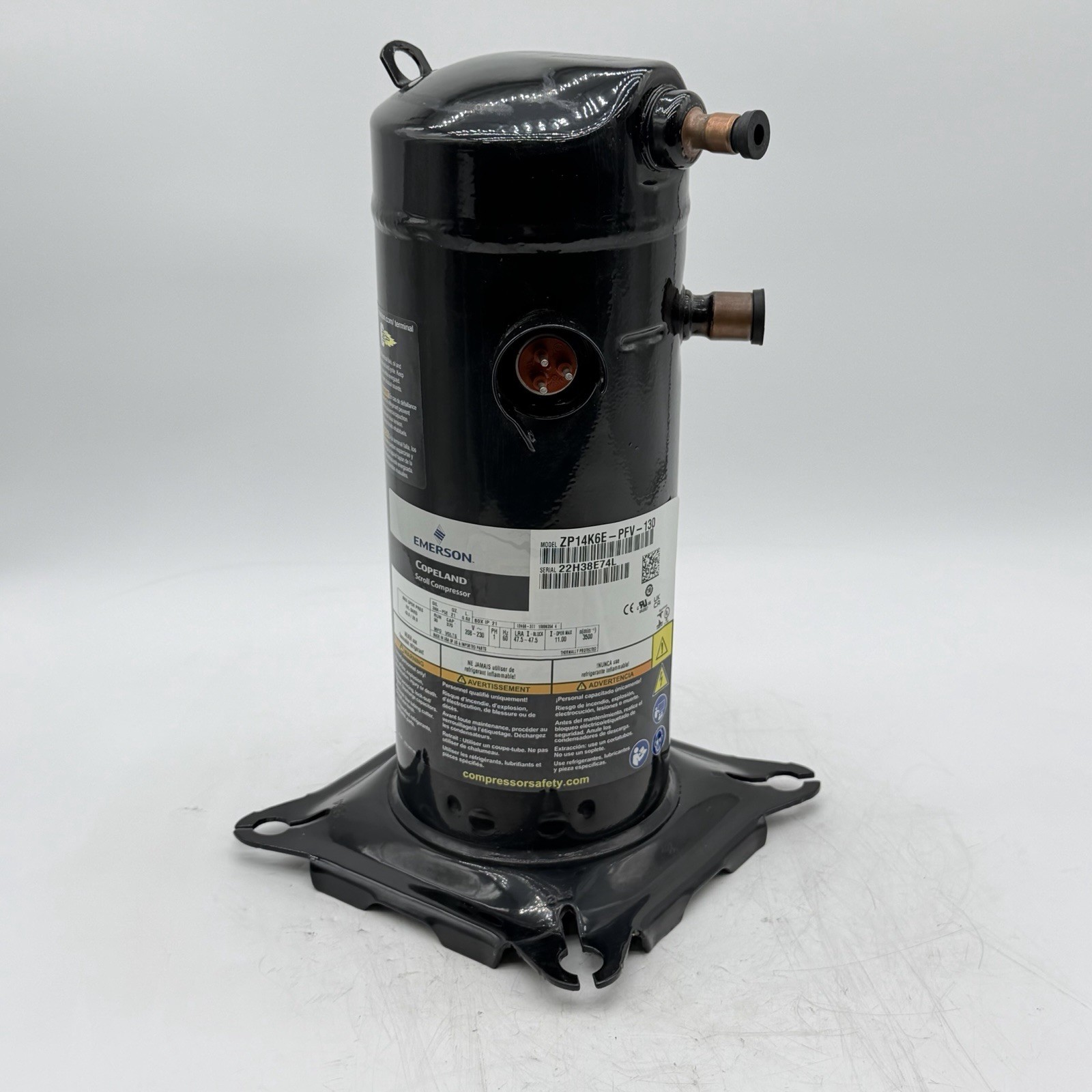 NEW Copeland ZP14K6E-PFV-130 1.5 Ton R410A Compressor ZP14K5E-PFV ZP16K6E-PFV