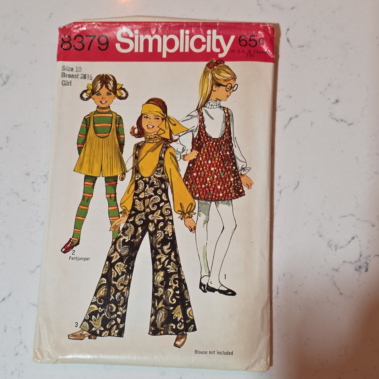 VTG 60s Simplicity 8379 Girls Size 10 Jumper, Pant Jumper, Jumpsuit Pattern 