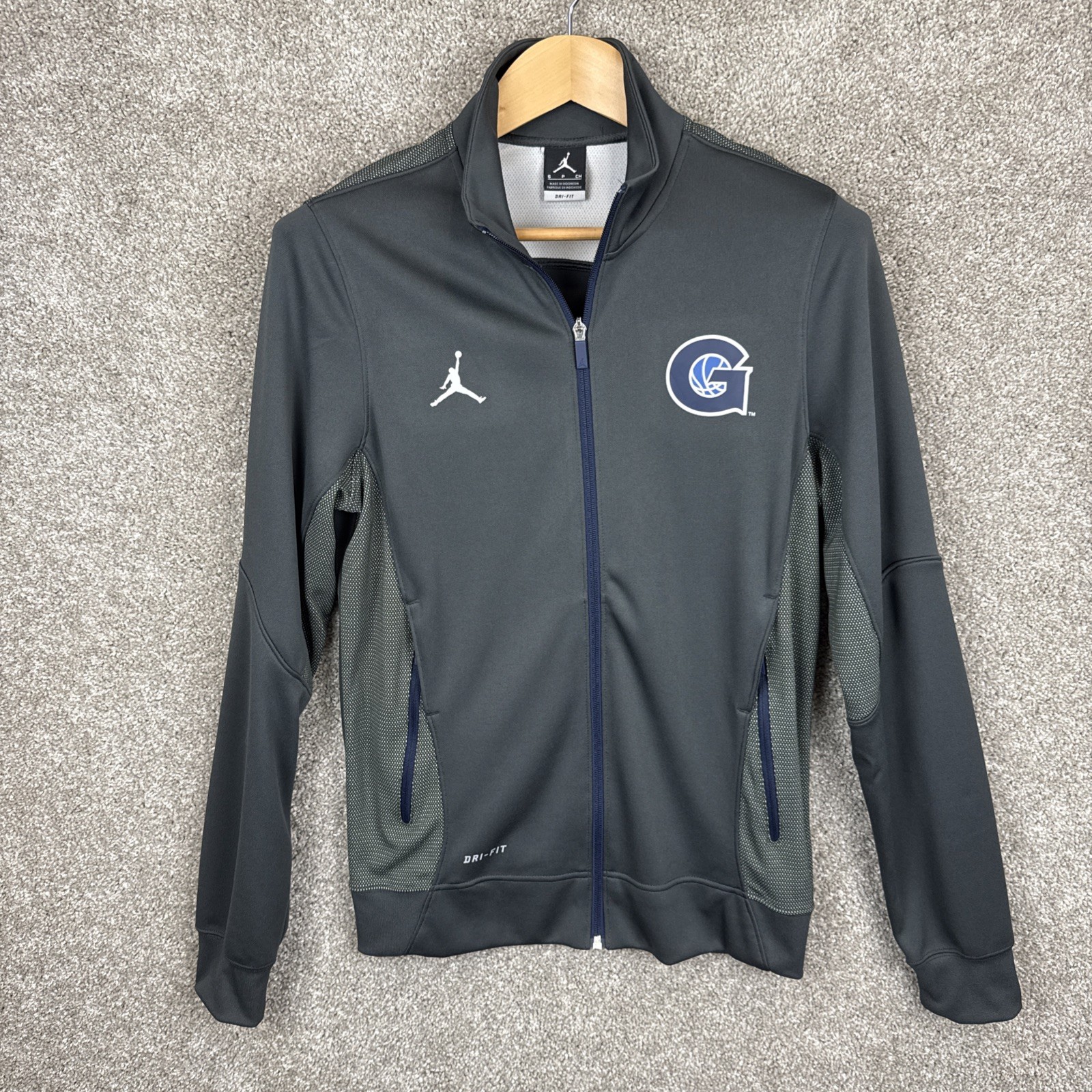 Nike Jordan Georgetown Hoyas Full Zip Dri-Fit Jacket Men\'s Small BACK LOGO