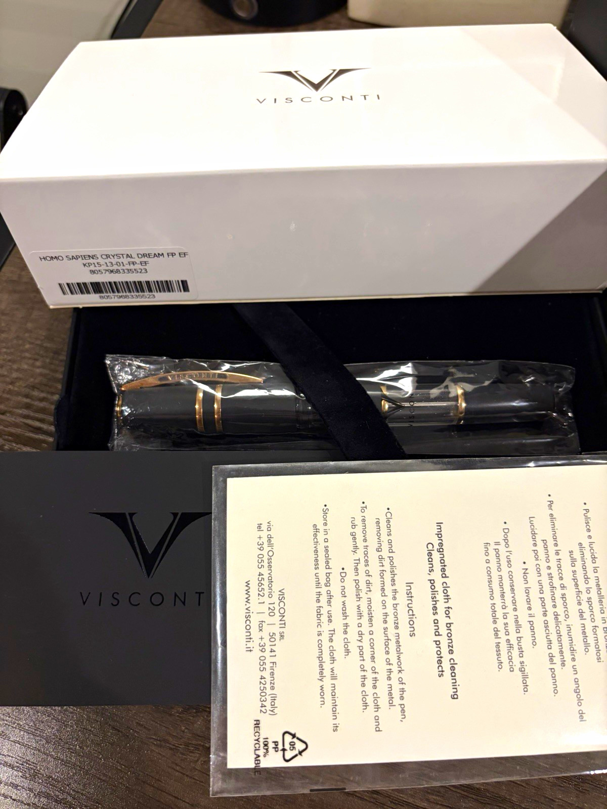 Visconti Homo Sapiens Crystal Dream Fountain Pen 18K EF Nib with Box