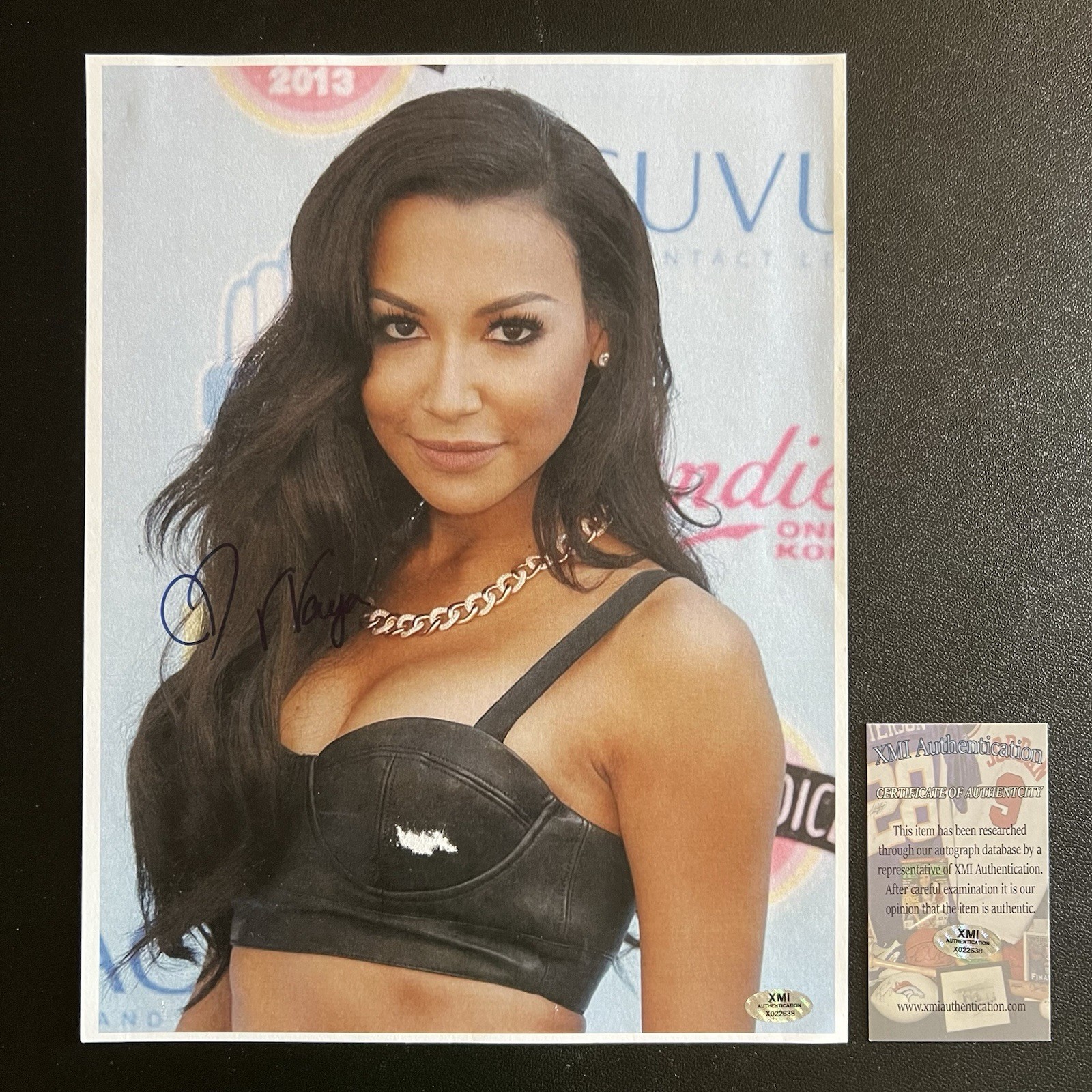 Naya Rivera (RIP) Glee Hand signed 8x10 Coa JSA Autograph Singer Actress Damaged