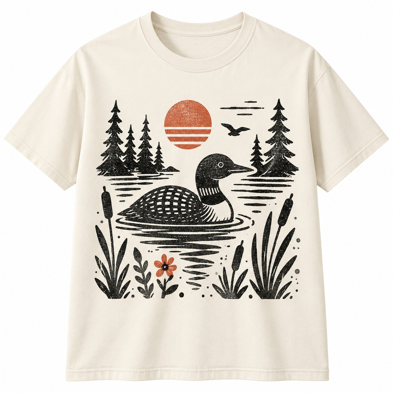 Vintage Loon Bird T-Shirt Rustic Lake Wildlife Nature Graphic Tee Vintage Loon Bird T-Shirt Rustic Lake Wildlife Nature Graphic Tee