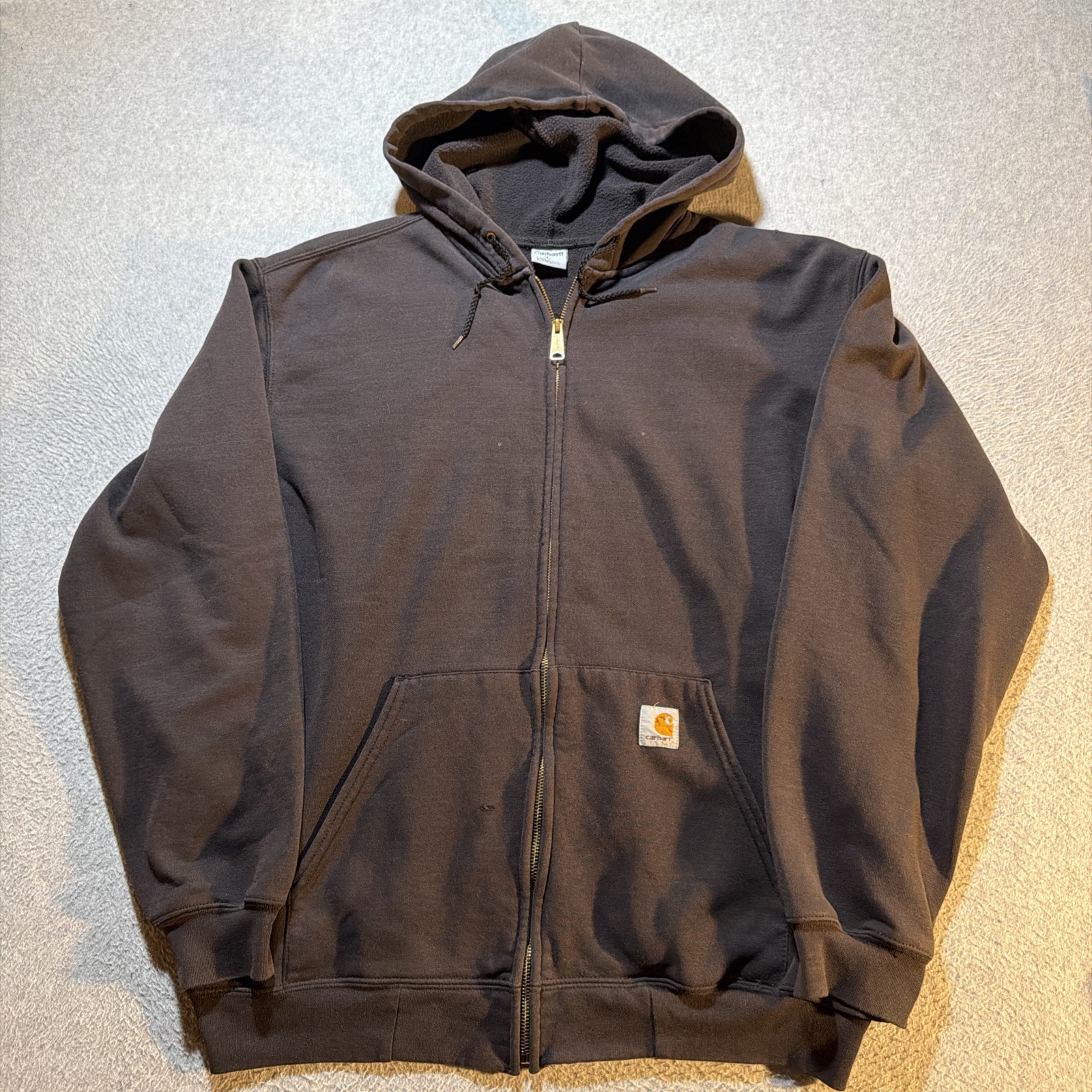 VTG Carhartt Full Zip Hooded Jacket - Mens Large L - Black