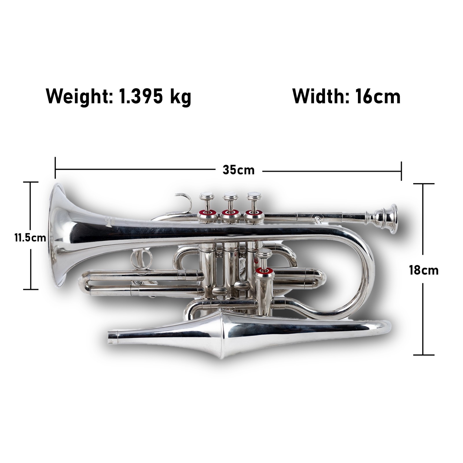 Echo Cornet Brass in Bb 4 Valve Brass FINISH with Case and Mouthpiece Band SALE
