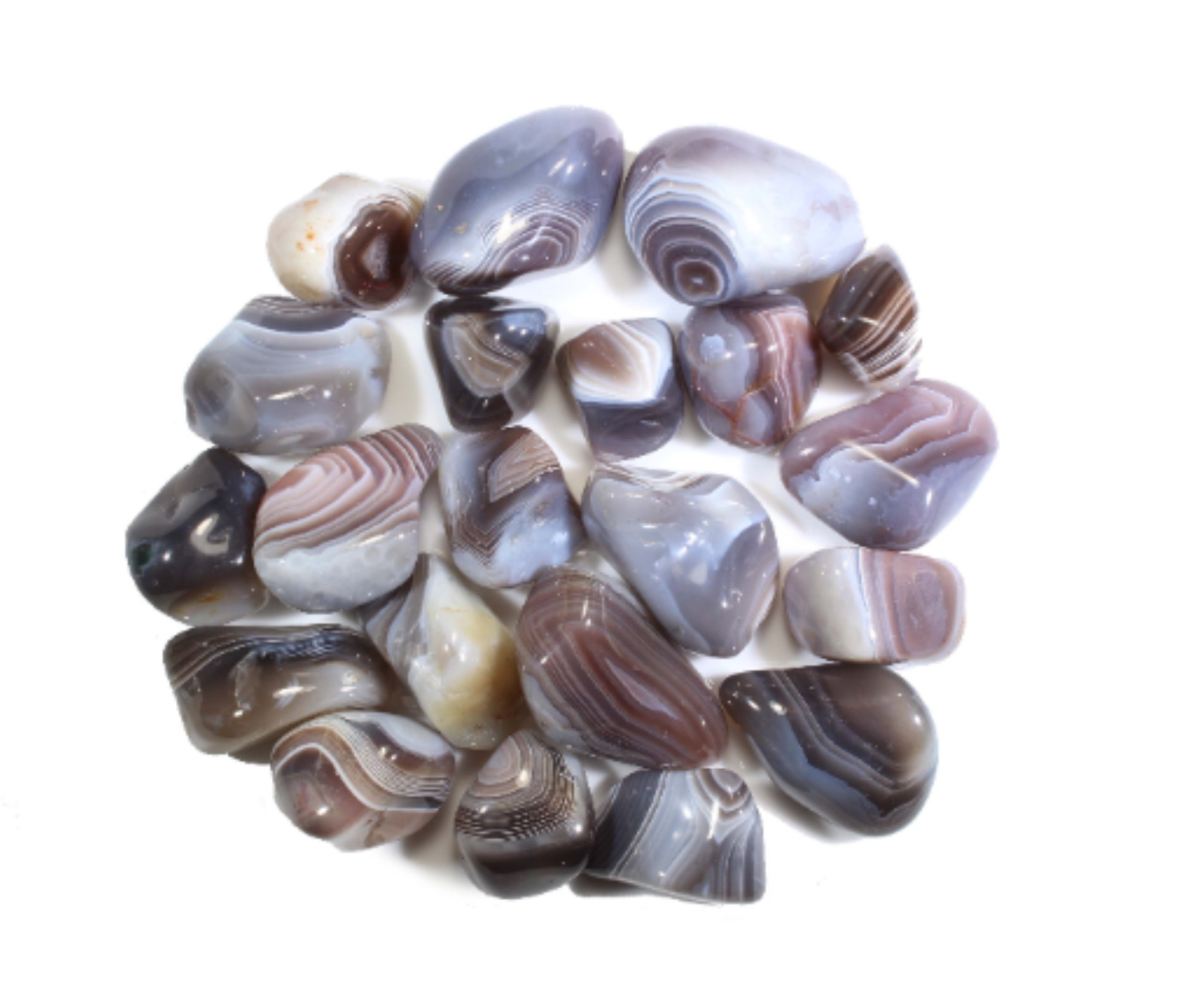 Gray Botswana Tumbled Gemstones - Bulk Wholesale Options