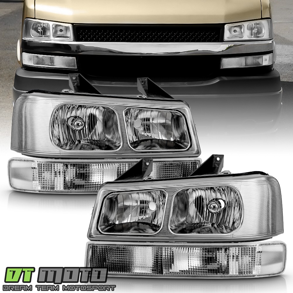 For 2003-2025 Chevy Express/GMC Savana Chrome Headlights w/Bumper Signal Lamps For 2003-2025 Chevy Express/GMC Savana Chrome Headlights w/Bumper Signal Lamps