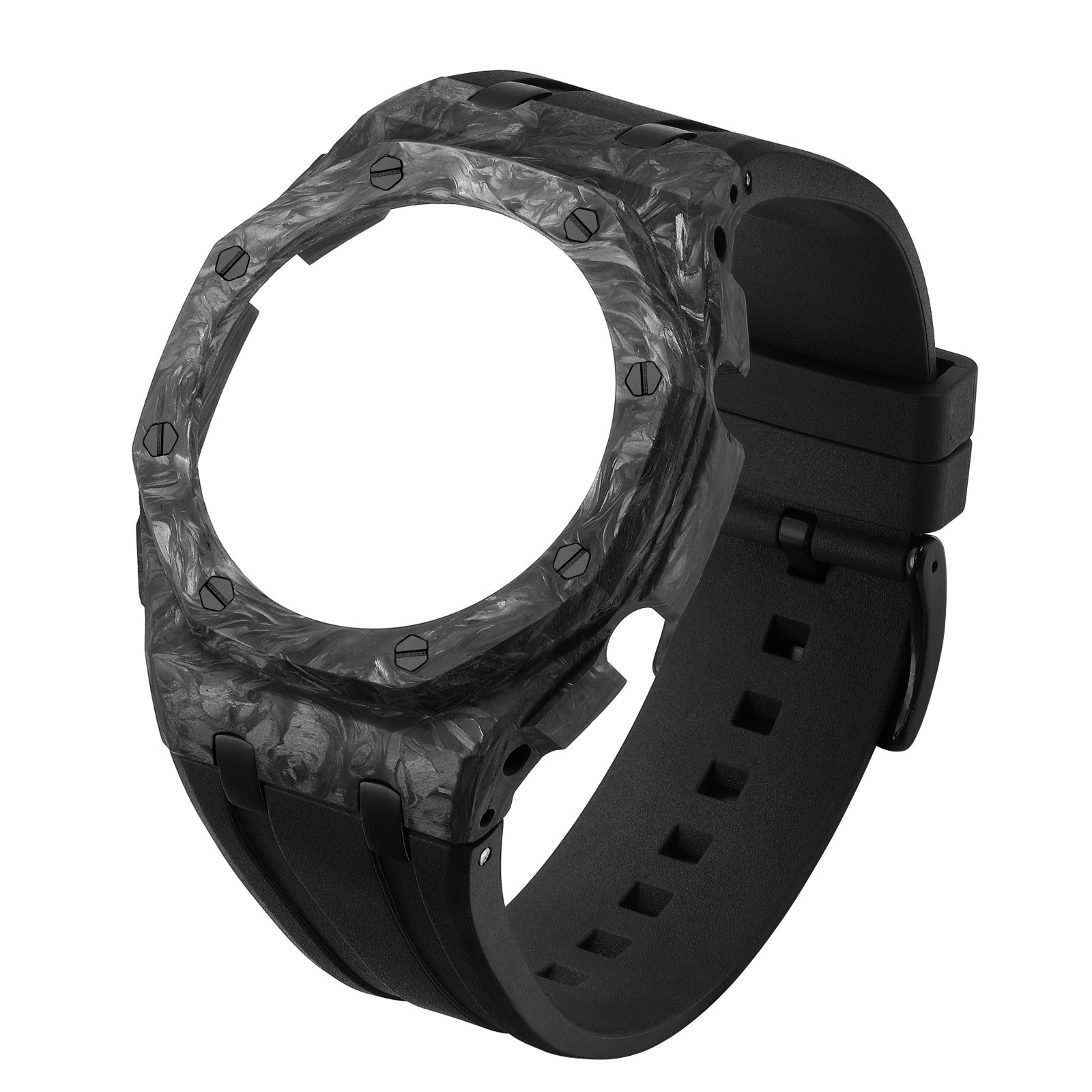 Real Forged Carbon Fiber Mod Kit Case Rubber Band for G-SHOCK GA-2100 2110 Strap Real Forged Carbon Fiber Mod Kit Case Rubber Band for G-SHOCK GA-2100 2110 Strap