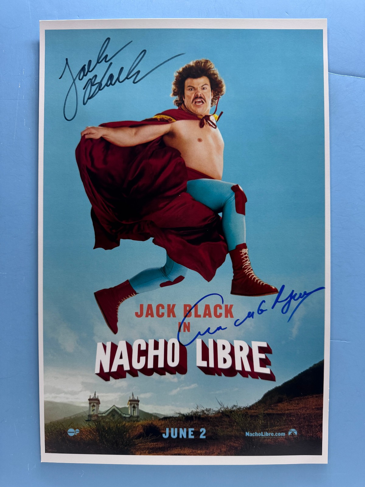 NACHO LIBRE MOVIE POSTER 11x17 SIGNED by 2 AUTHENTICATED w/COA NACHO LIBRE MOVIE POSTER 11x17 SIGNED by 2 AUTHENTICATED w/COA