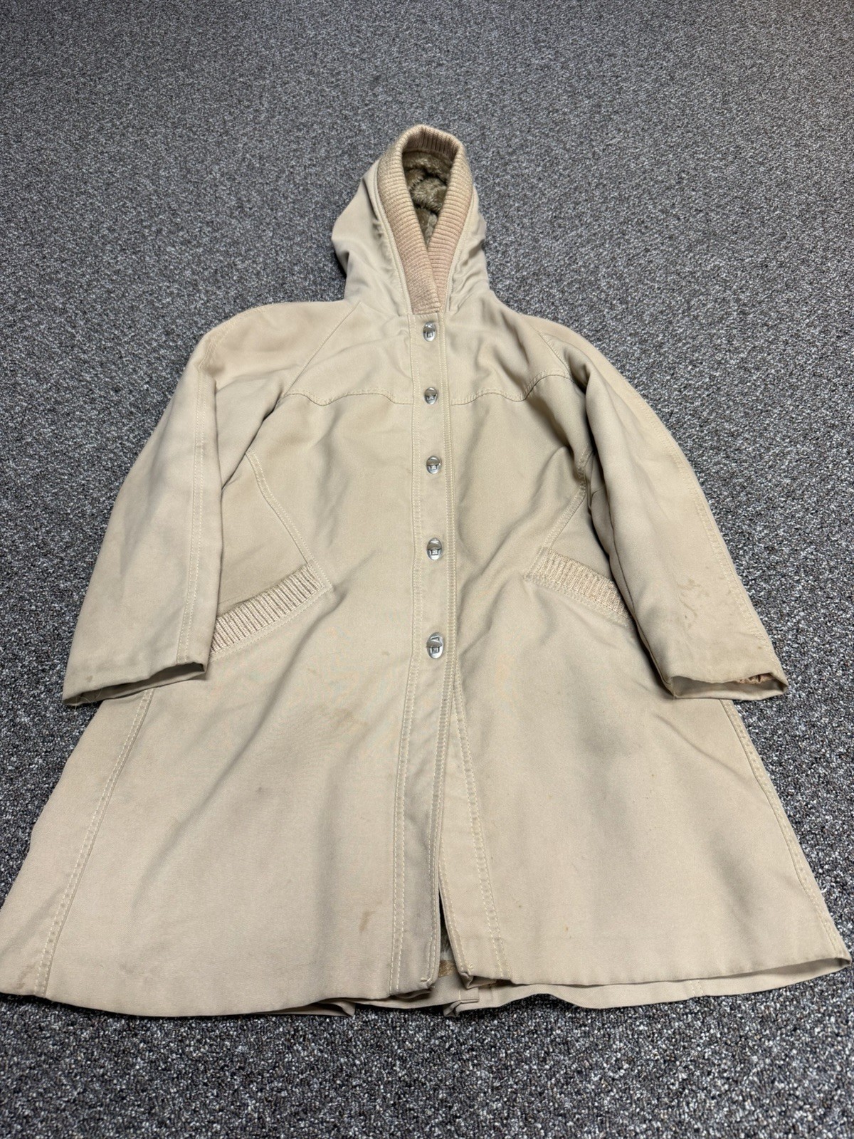1970s True Vintage Jacket Tan Rare Clasp Forecaster Hooded Turnlock Bonnie Large
