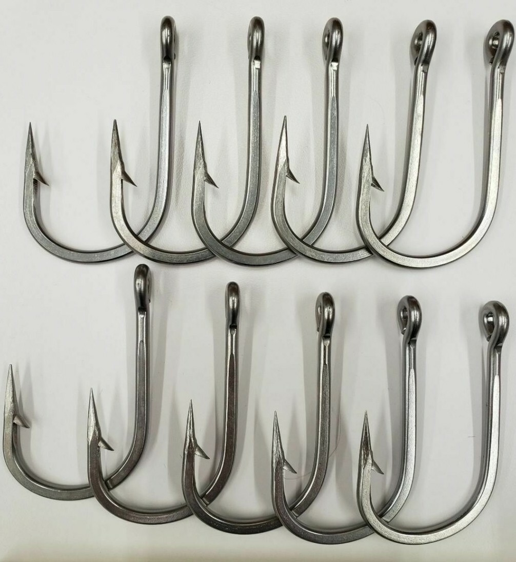 Mustad A7732SS Big Game Southern Tuna SS Steel Forged Short Barb Hook 9/0 10 Pk