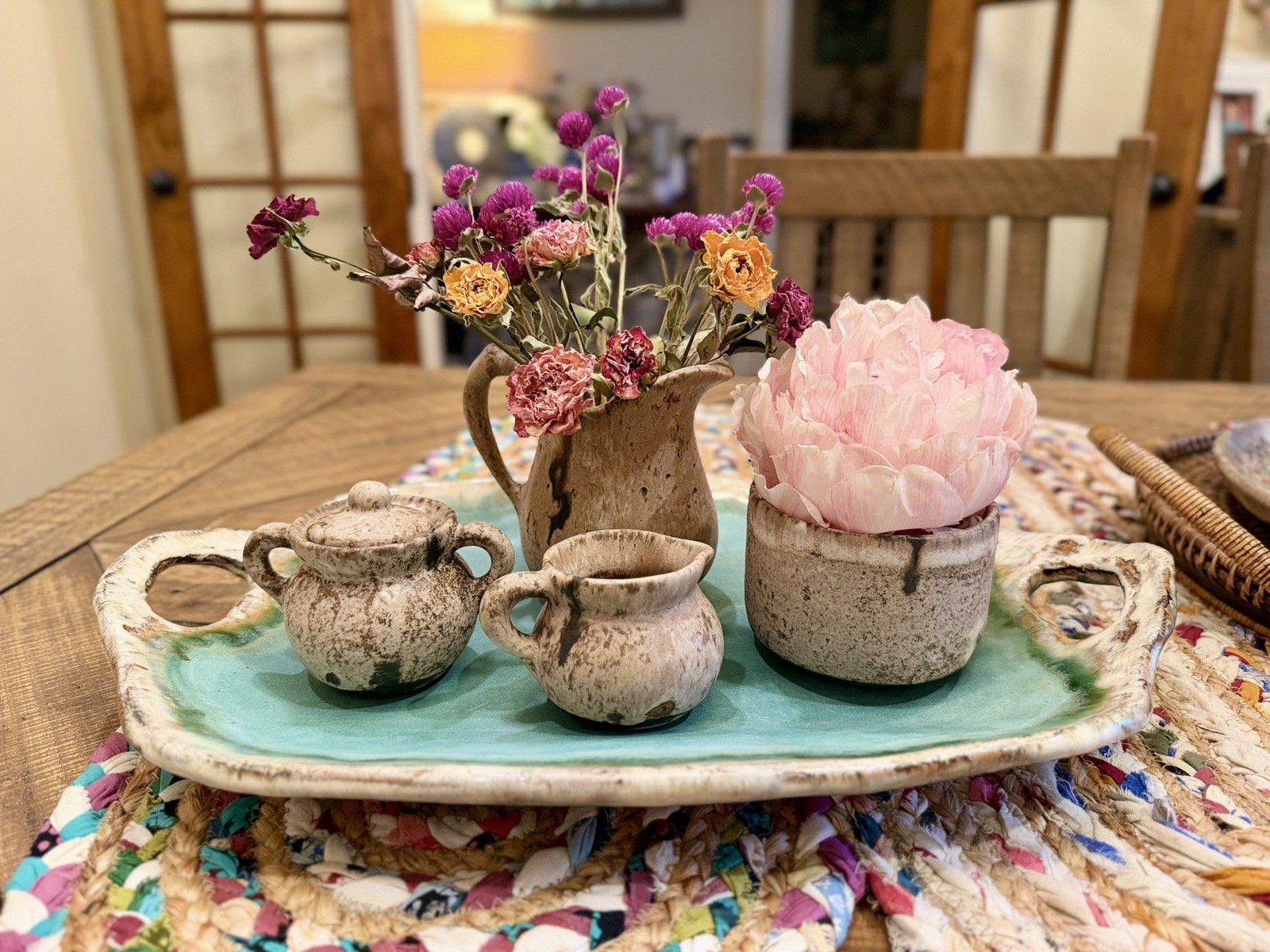 McCarty Pottery Vintage Set of 4 Nutmeg RETIRED Sugar Creamer Pitcher OldFashion McCarty Pottery Vintage Set of 4 Nutmeg RETIRED Sugar Creamer Pitcher OldFashion