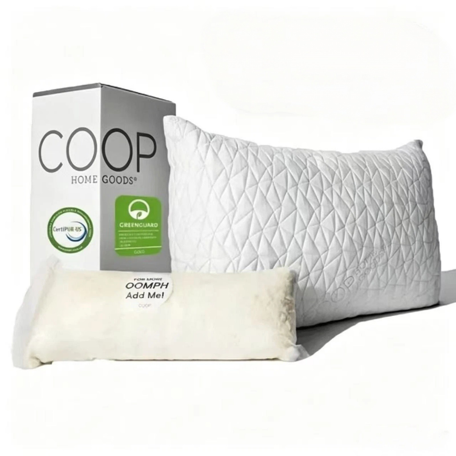 USA Coop Home Goods Premium Adjustable Loft Pillow Cross Cut Memory Foam Queen